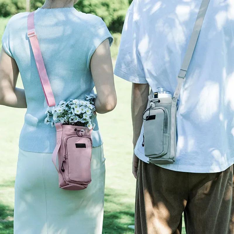 Adjustable Shoulder Strap Portable Water Bottle Bag with Thermal Vacuum Mug Cup Sleeve Cup Insulated Protective Cover