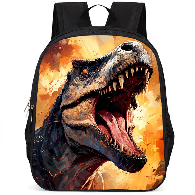Dinosaur Rex Backpack, 15-Inch Single-Layer Student Double-Layer Large-Capacity Backpack
