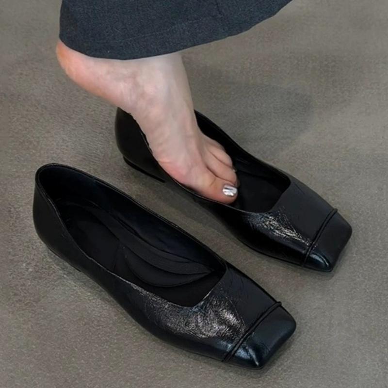 Fashion Mary Jane Square Toe Casual Low Heel Shoes 2025 Autumn New Fashion Daily Dress Up Temperament Women Flat Shoes Soft Soled Shoes