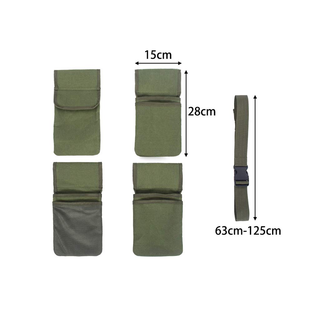 Peyily Gardening Waist Garden Apron for and Other 4 Pockets Pouch, Gardening, Carpentry, Weeding, Work, (Green)
