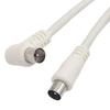 10M 5M 3M 1.5M White TV RF Double Shielding Coaxial Cable 90 Degree Right Angle IEC Male To Male For Antenna Set-Top Box
