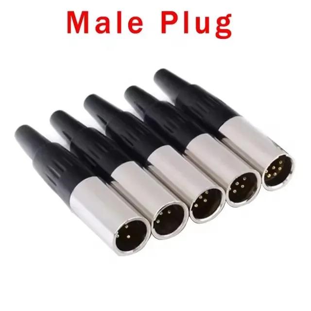 3/4/5/6Pins Plug Small XLR Female Male Socket Mini XLR Connector for Audio MIC Cable Soldering