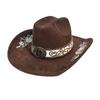 New Western Denim Hat Spring And Autumn Men'S And Women'S Big-Brimmed Jazz Hat Suede Embroidered Top Hat