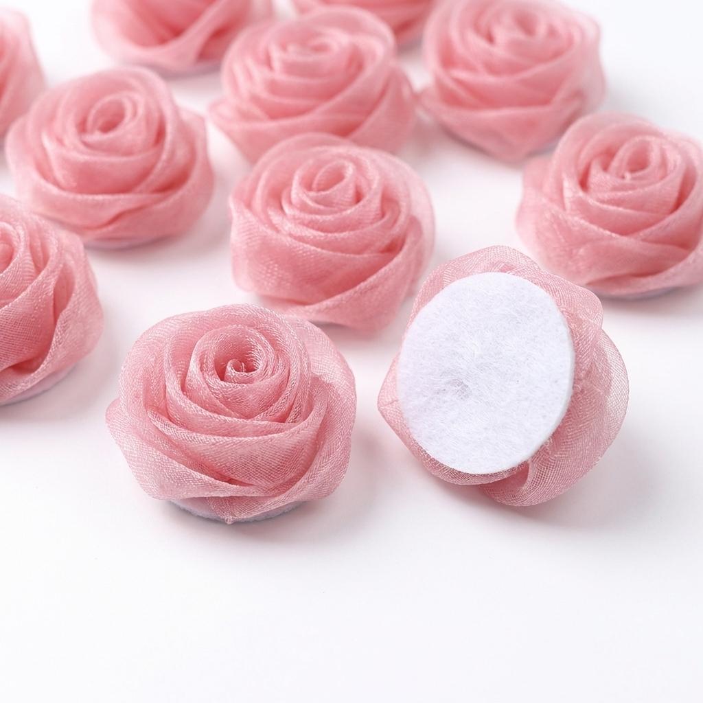 1Pcs Chiffon Artificial Flowers Heads 1CM Fake Flower for Home Decor Wedding Decoration Bridal Clothing Crafts Gifts Accessory