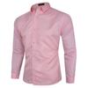 Men's Business Casual Long-Sleeved Solid Color Shirt, Large Size, Trendy Design