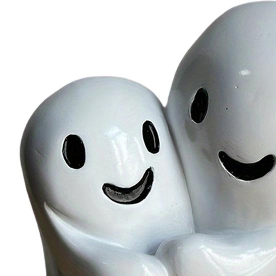 Hugging Ghosts Figurine Tabletop Ghost Decoration Halloween Decor Ghost Statue for Home Mantel Office Desk Shelf Decor