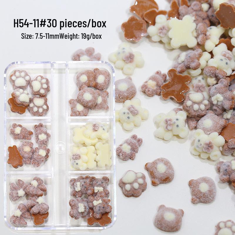 

Очаровательный плюшевый мишка и кролик для кофе, набор для нейл-арта с накладными ногтями с бантиком