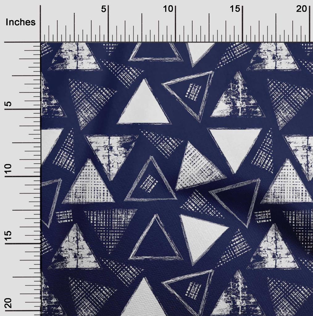 oneOone Cotton Flex Dark Blue Fabric Geometric Texture Sewing Fabric By The Yard Printed Diy Clothing Sewing Supplies 40 Inch
