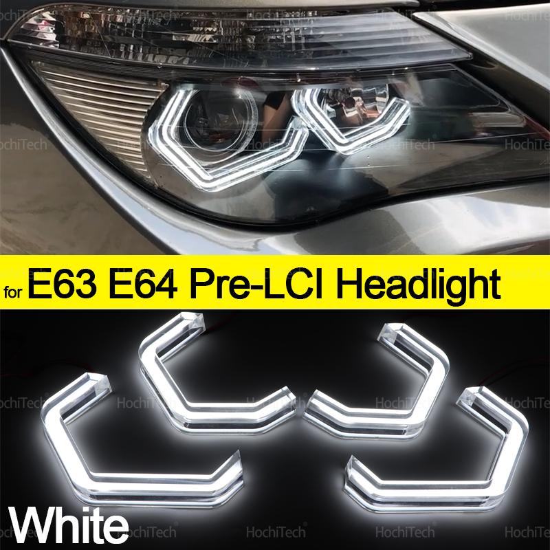For BMW 6 SERIES E63 E64 630Ci 630i 645Ci 650i M6 2003-2010 M4 Style Lemon Yellow Color DRL LED Angel Eyes White Daytime Light