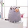 25cm Gray Cookie Cat Stuffed Animal Plush Pillow PP Cotton Filled Cat Toy
