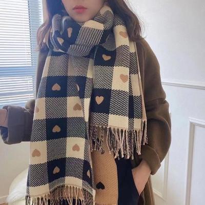 Love Imitation Cashmere Scarf Korean Thick Warmth Shawl Women