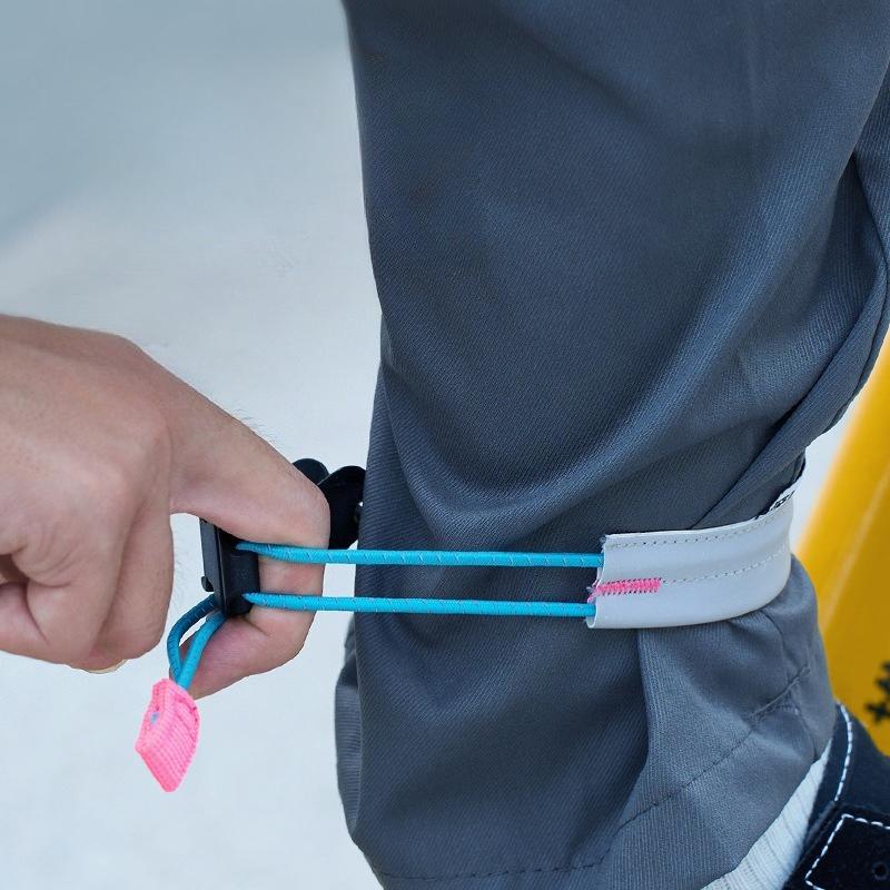 2pcs Reflective Cycling Leg Strap Elastic Adjustable Running Band with Storage Buckle for Outdoor Night Sports and Exercise