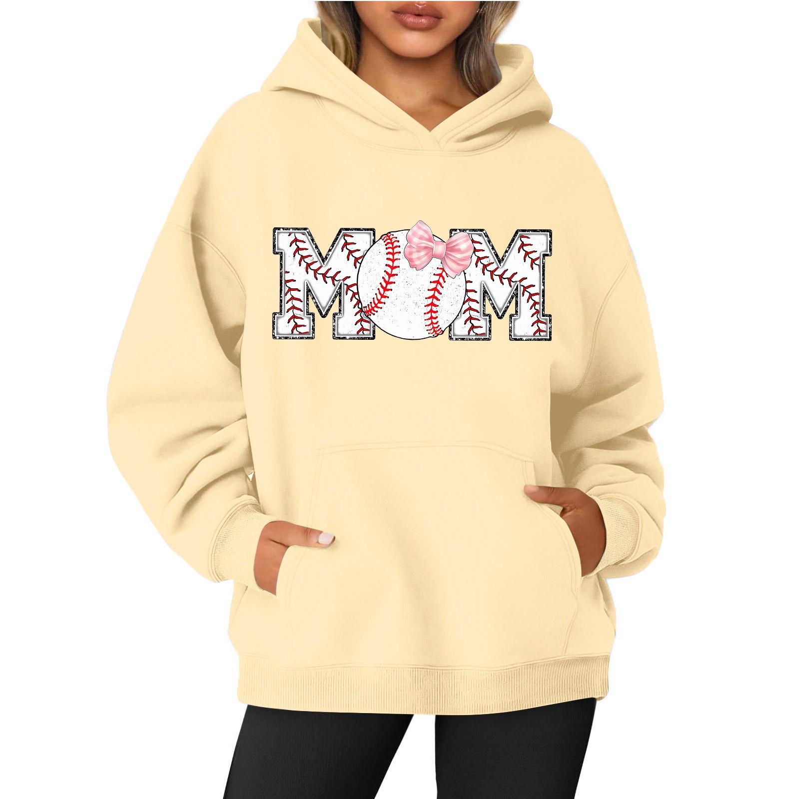 

Женская толстовка с круглым вырезом и длинным рукавом с бейсбольным принтом M жёлтый