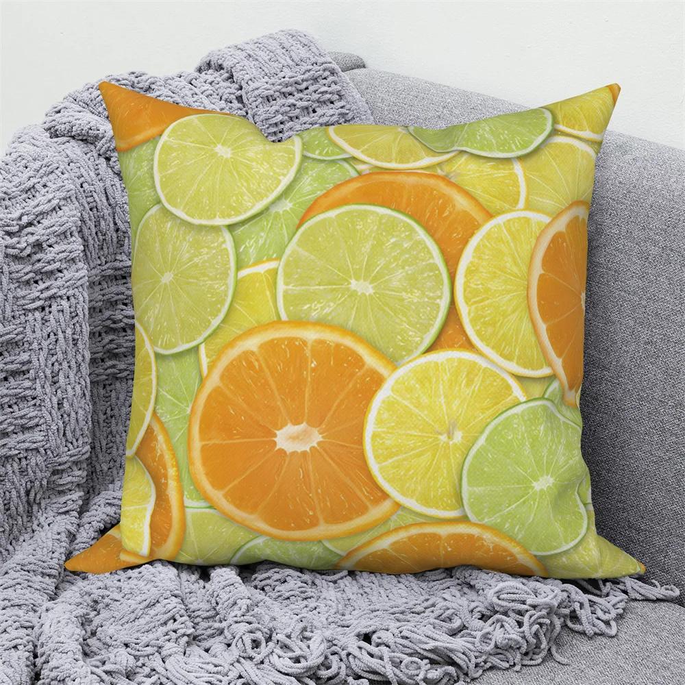 Fruit Print Pillowcase  Summer Home Decor Cushion Cover Sofa Car  Throw