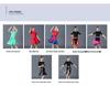 Girls' Short-Sleeve Latin Dance Skirt – Spring/Summer Competition and Practice Costume