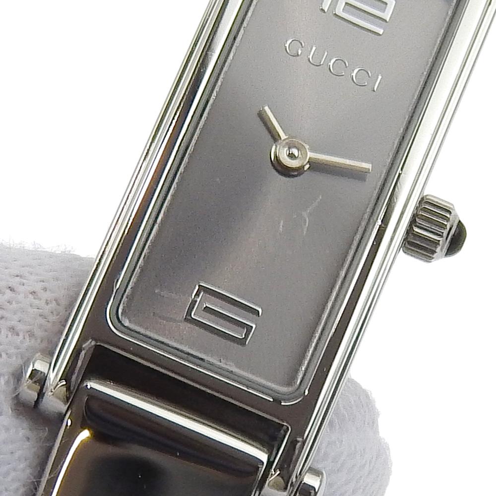 Gucci Watches 1500L grayDial Stainless Steel Quartz Analog Display Women Used