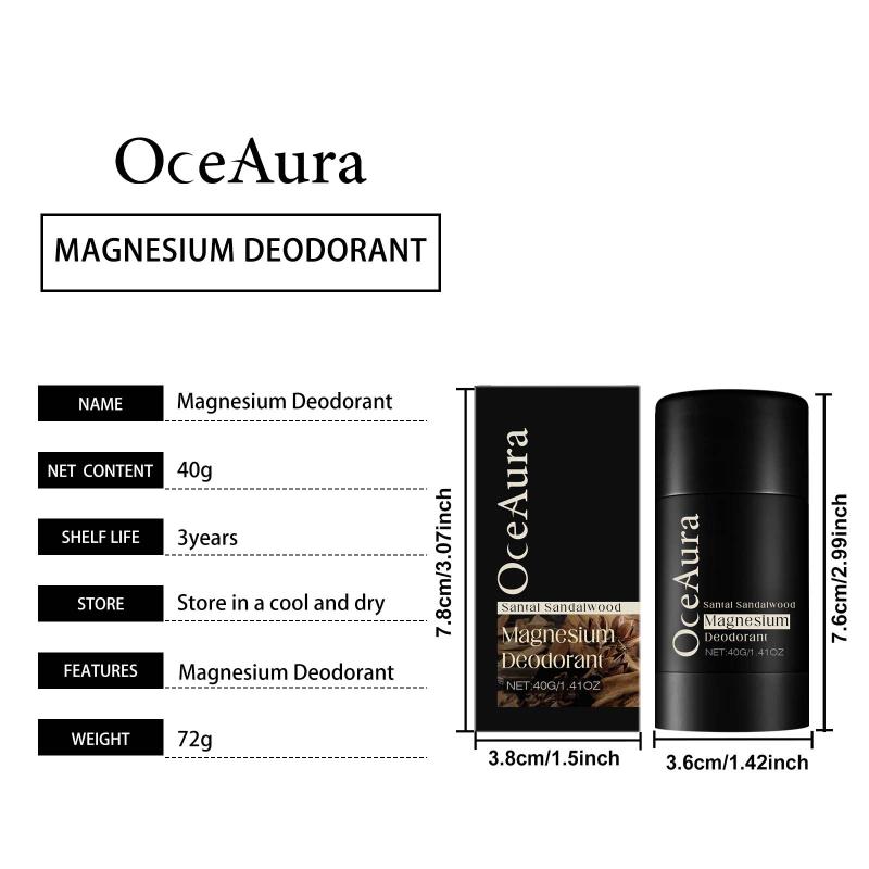 Oceaura Sandalwood Underarm Deodorant Stick Gentle Odor Removal Refreshing Solid Balm Easy Apply Long-Lasting Fragrance Body Stick