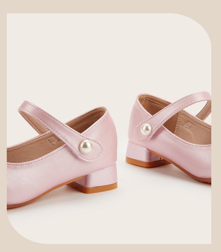 2025 Winter Mädchen Rosa Schleife Prinzessin Hohe Absätze: Modische & Vielseitige Lederschuhe