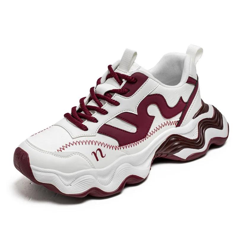 

Fashion Men s Sports Shoes Low-cut Thick-soled Soft Leather Sneakers Dad Shoes Non-slip Lightweight Men s Tennis Fitness Running Shoe a 39