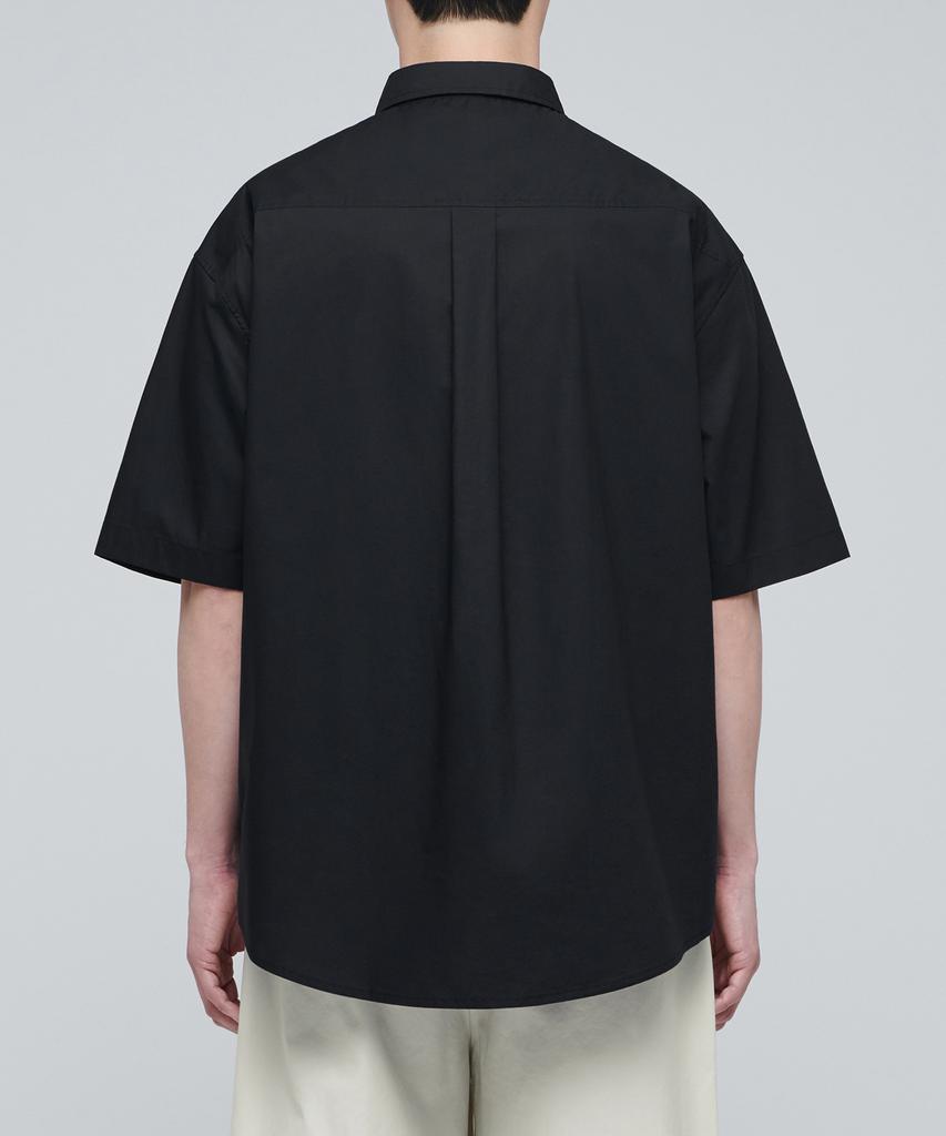 MUSINSA STANDARD Oversized Poplin Short Sleeve Shirt [Black]