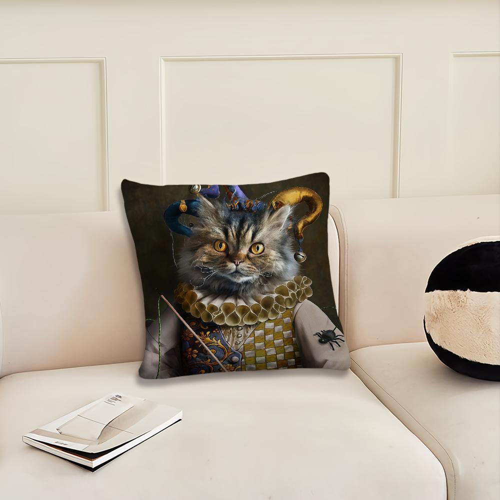 Portrait of the Palace Cat Cushion Cover Pillow Cover Decoration Room Home Sofa Living Office Car Nordic Simplicity
