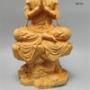 Buddha Holz Kannon Bodhisattva Holzschnitzerei Kannon Bodhisattva Natürliche Felseneiche Holz Kannon Feng Gut Böses Abwehren 15cm x Breite 8cm x Tiefe