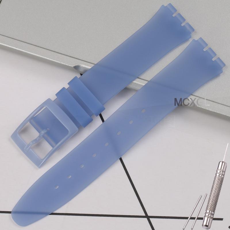 16mm Ultra-thin Silicone Strap For Swatch Classic Thin Silicone Watch Strap Special Three Forks Waterproof Bracelet