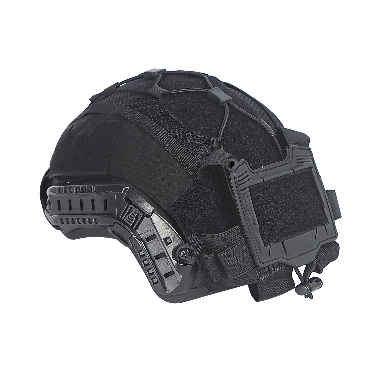 Ensemble de housses de casque pour casque maritime, pochette pour batterie NVG, housse hybride en maille de chasse pour casques anti-chocs et balistiques M noir