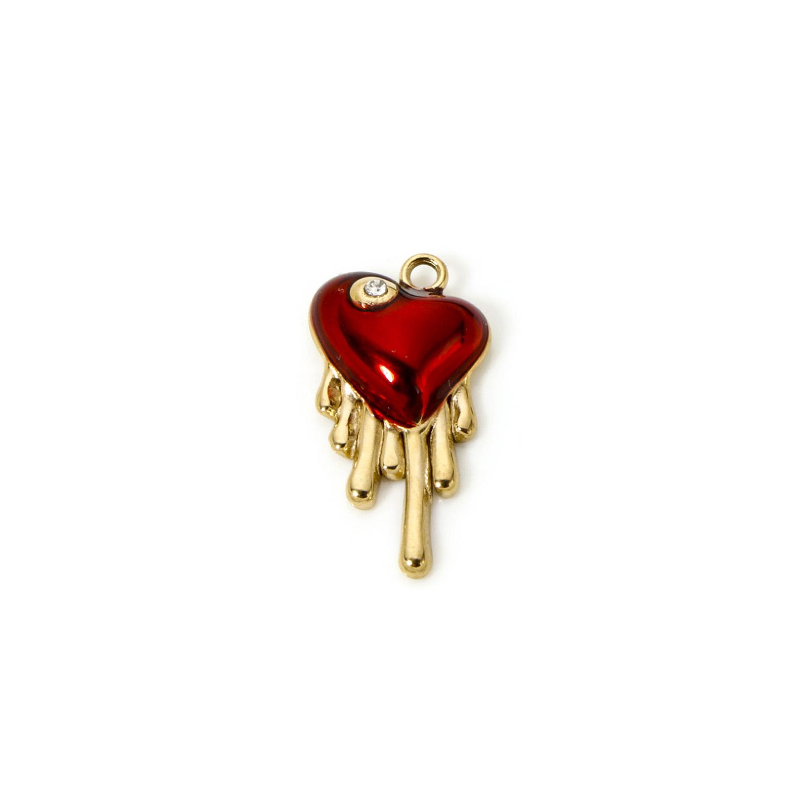 

1 Piece 304 Stainless Steel Charms 14K Gold Plated Red Heart Ex Voto Heart Pendants For DIY Jewelry Making Necklace Findings