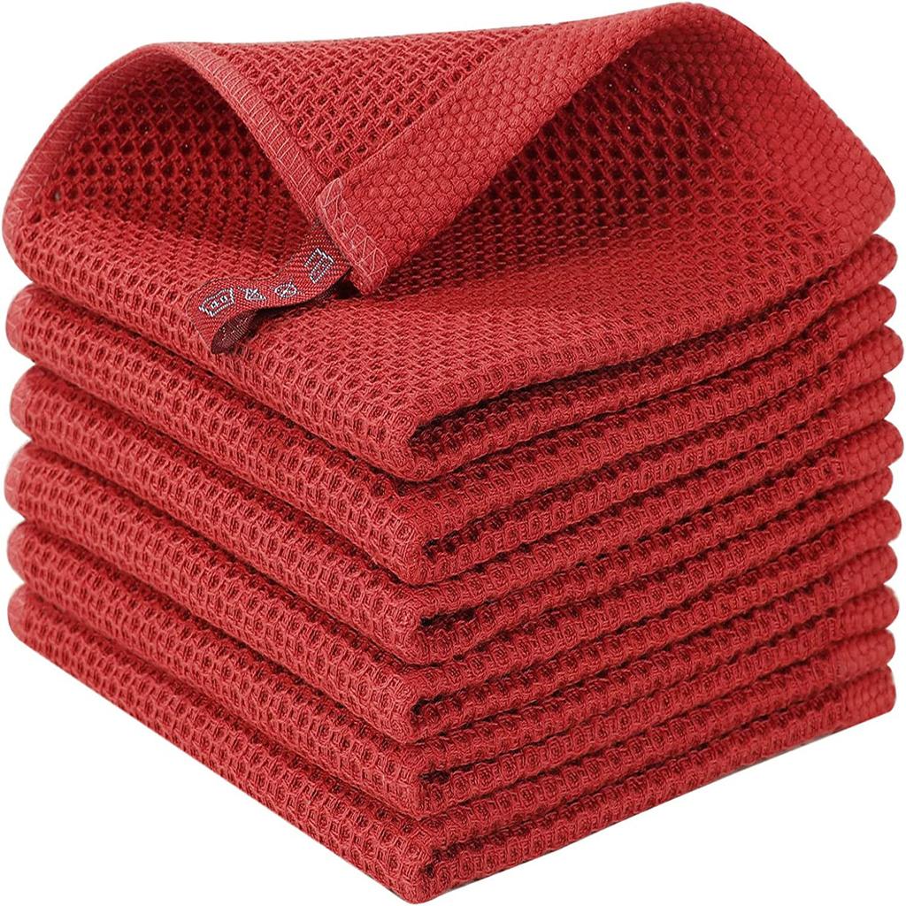 Cotton Dish Cloths - Weave Soft And Absorbent Dish Towels - 6 Pack Quick Dry Dish Rags - 13 X 13 Inches Dishcloths For Kitchen Washing Dishes