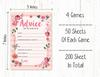 Inkdotpot Bachelorette Party Games Set Bundle Of 4(50 Sheets Each) w Miss to Mrs Gold Banner Floral Fun Bridal Shower Games