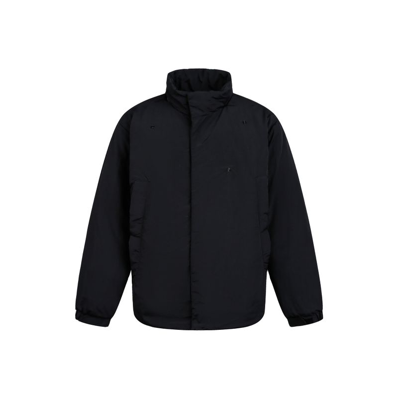 Blaexit American Style Detachable Scarf Stand Collar Short Black Cotton Jacket Men's Winter Thickened Warm Cotton Coat