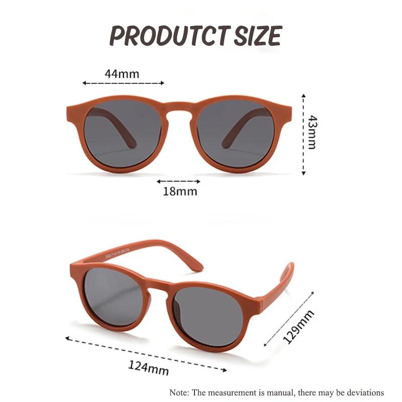 Kids Round Polarized Sunglasses for Boys Girls TPEE Unbreakable Flexible Frame UV400 Protection Age 3-10