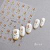 Little Red Book 3D Gilded Wild Rose Nail Art Stickers