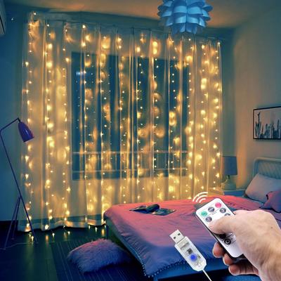 Beautiful Curtain Garland Led String Lights Festival Christmas Decoration Usb Remote Control Holiday Fairy Lights For Bedroom Home