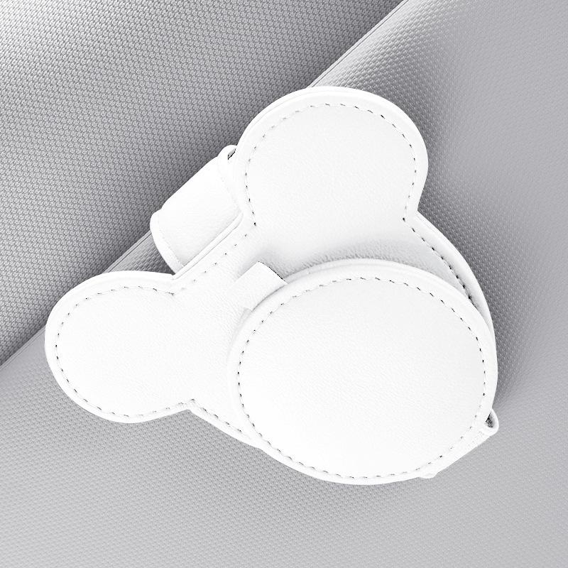 PU Leather Car Sunshade Glasses Clip Multi-functional Sheet Card Bag Sunglasses Storage Creative Ticket Clip