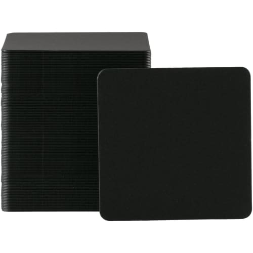 Matsuyama Paper Coasters, Black, Rounded Corners, 90/1mm, 1,000 Count