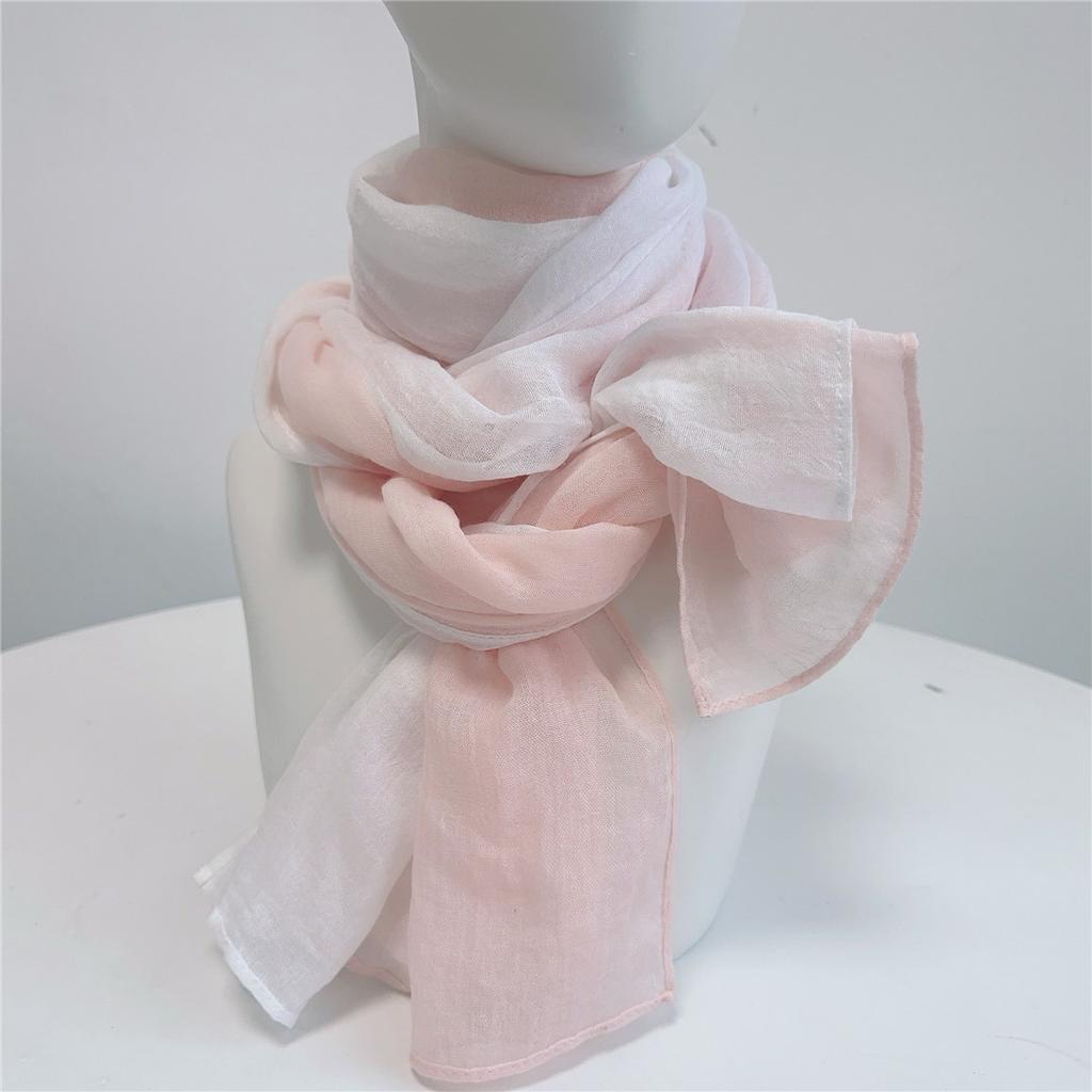 Two-Color Spliced Cotton And Linen Scarf, Very Soft To The Touch, With A Sense Of Drooping, Support
