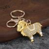 Rhinestones Inlaid Keychain Zodiac with Rhinestones, Sheep Design Bag Pendant, Chinese New Year Lucky Durable Metal Key Charm, Feng Shui Ornament for