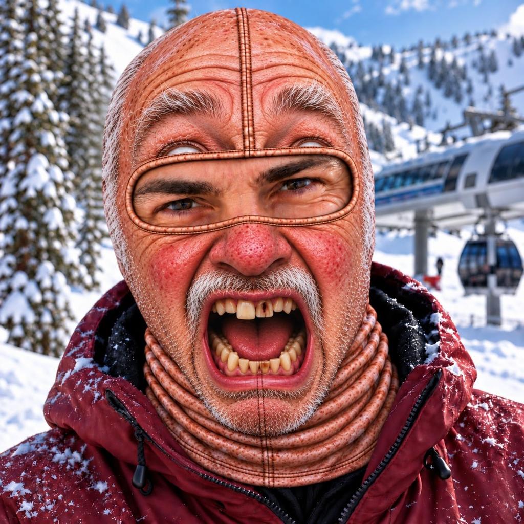 Gorro Bufanda de Esquí Divertido con Estampado 3D de Invierno para Hombres, para Deportes al Aire Libre