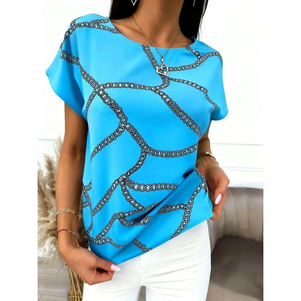 Women's T-shirt with V neck and short sleeves