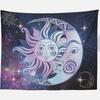 VIKAMA Vintage schillerndes SonneMond Orakel Wandteppich mystischer kosmischer Stil geeignet für Wohnzimmer und Schlafzimmer Heimdekoration