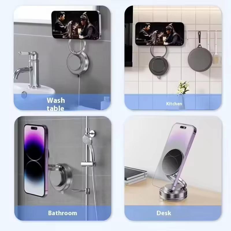 360 Adjustable Vacuum Magnetic Phones Holder,Suction Cup Phone Mount for Magsafe Portable Cell Phone Holder,for iPhone & Android