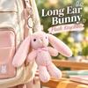 Bow Tie Lovely Plush Bunny Keychain Soft Fluffy Rabbit Stuffed Animal  Gift Giving