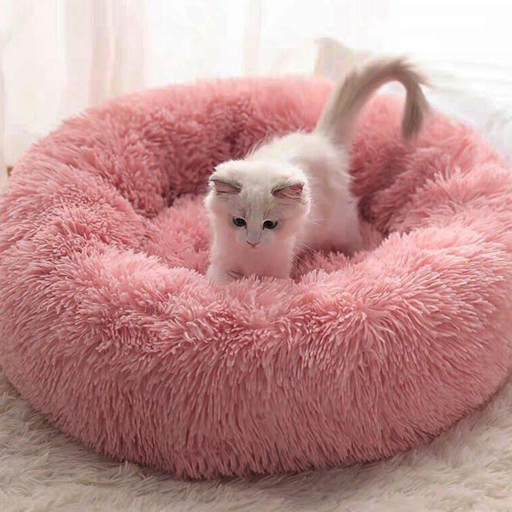 Round Deep Pet Bed Plush Soft Comfortable Nest for Dogs and Cats Washable Removable Cover Suitable for Small Medium Large Pets