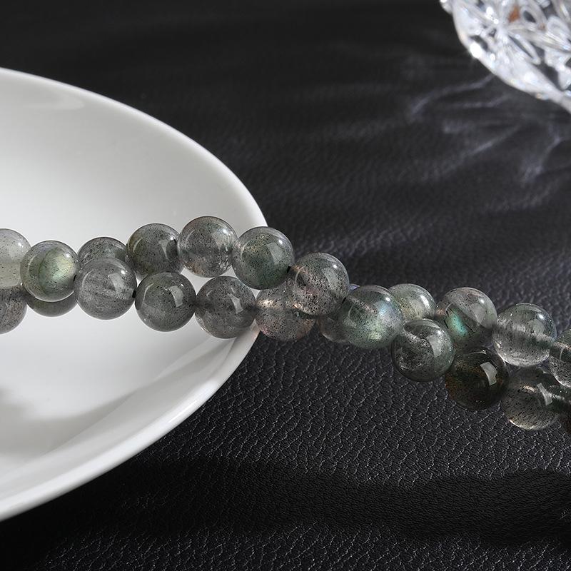 Labradorite Grey Moonstone Round Beads for Jewelry Making - DIY Bracelet Accessories