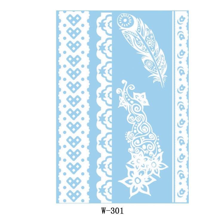 Black And White Lace Tattoo Sticker Wedding Bride Waterproof Tattoo Sticker Tattoo