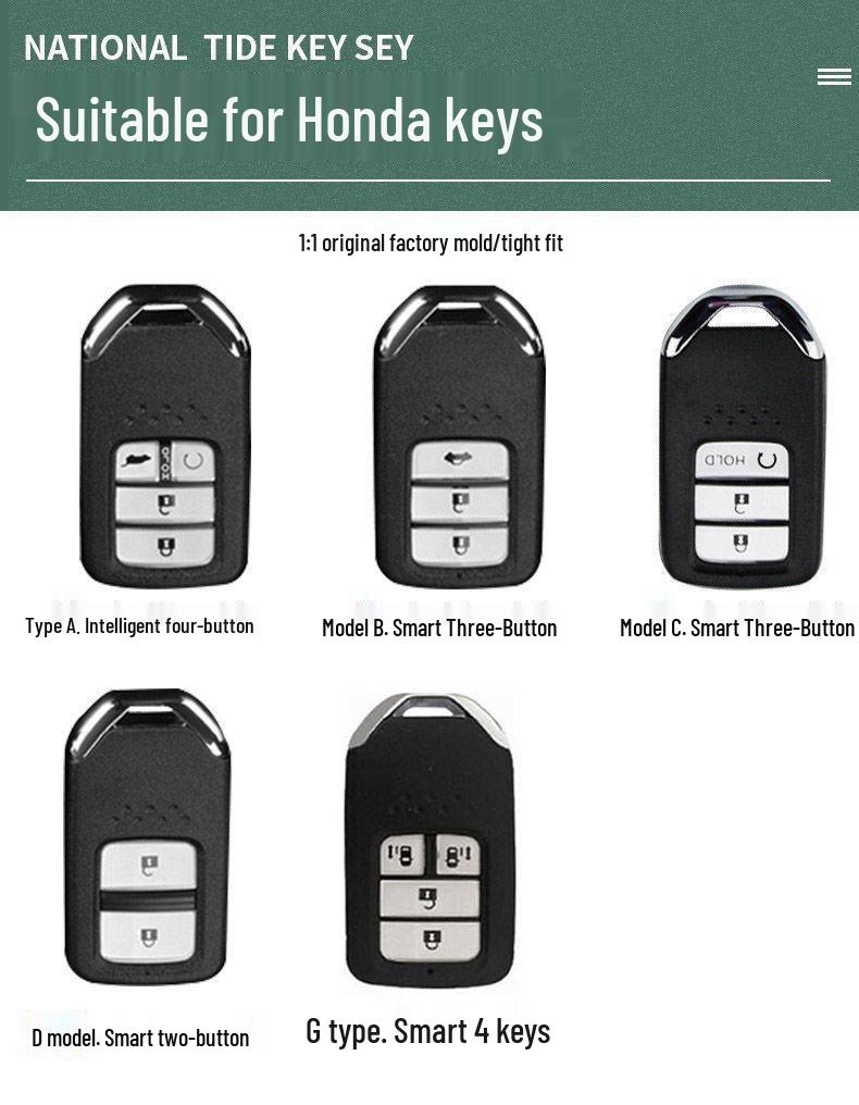 Honda Leather Key Case: Compatible with Civic, Accord, CR-V, Avancier, XR-V, Vezel, Lingpai, Breeze, Odyssey