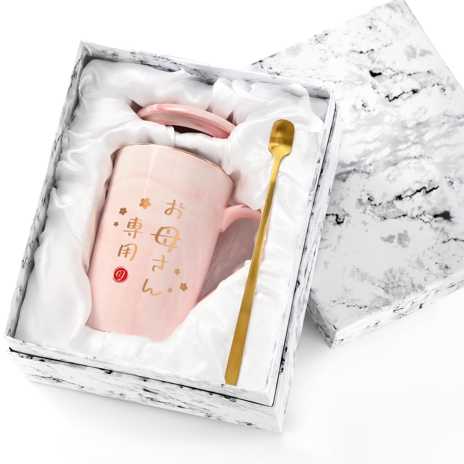 

Livole День Пожилых Подарок на День Рождения Керамическая Кружка Стильная Большая Вместимость Кофе Смешная Посудомоечная машина Термостойкая и Холодостойкая Розовый Мрамор