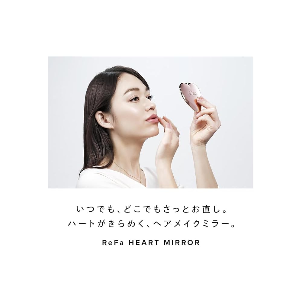 ReFa Heart Mirror + ReFa Heart Comb Aira Set Rose Gold + Compact Design + Beauty Accessories